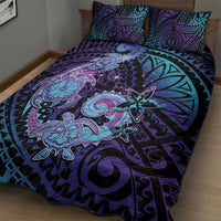 Hawaii Makahiki Turtle Quilt Bed Set Spiral Polynesian Tattoo