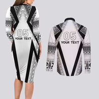 Custom Bula Fiji Football Couples Matching Long Sleeve Bodycon Dress and Long Sleeve Button Shirt Go Champions - Polynesian Pride