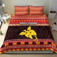 Papua New Guinea Christmas Bedding Set Santa Raggiana