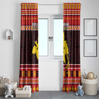 Papua New Guinea Christmas Window Curtain Santa Raggiana