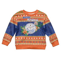 Marshall Islands Christmas Kid Ugly Christmas Sweater Marshallese Seal Meddi Kirijmoj LT05 Kid Orange - Polynesian Pride