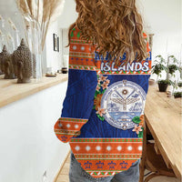 Marshall Islands Christmas Women Casual Shirt Marshallese Seal Meddi Kirijmoj LT05 - Polynesian Pride
