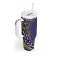Nauru Angam Day Tumbler With Handle Polynesian Tribal Pattern Unique Style - Polynesian Pride