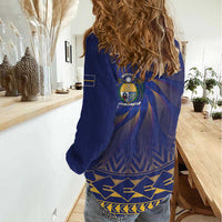 Nauru Angam Day Women Casual Shirt Polynesian Tribal Pattern Unique Style - Polynesian Pride