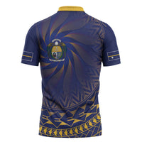 Nauru Angam Day Zipper Polo Shirt Polynesian Tribal Pattern Unique Style - Polynesian Pride