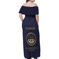 Personalised Federated States Of Micronesia Family Matching Off Shoulder Maxi Dress and Hawaiian Shirt FSM Passport - Polynesian Pride