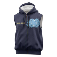 Personalised Federated States Of Micronesia Sleeveless Zip Hoodie FSM Passport LT05 Navy - Polynesian Pride