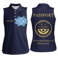 Personalised Federated States Of Micronesia Women Sleeveless Polo Shirt FSM Passport - Polynesian Pride