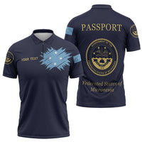 Personalised Federated States Of Micronesia Zipper Polo Shirt FSM Passport LT05 - Polynesian Pride