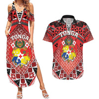 Personalised Tonga Constitution Day Couples Matching Summer Maxi Dress and Hawaiian Shirt 150 Years Jubilee - Polynesian Pride