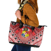 Tonga Constitution Day Leather Tote Bag 150 Years Jubilee - Polynesian Pride
