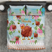 Hawaii Thanksgiving Bedding Set Funny Turkey Dabbing Dance LT05 Blue - Polynesian Pride