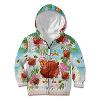 Hawaii Thanksgiving Kid Hoodie Funny Turkey Dabbing Dance LT05 - Polynesian Pride