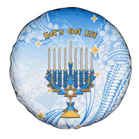 Polynesia Hanukkah Festival Spare Tire Cover With Menorah Polynesian Style LT05 - Polynesian Pride