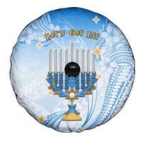 Polynesia Hanukkah Festival Spare Tire Cover With Menorah Polynesian Style LT05 - Polynesian Pride