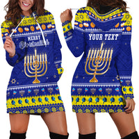 Personalised Polynesia Christmukkah Hoodie Dress Menorah With Polynesian Tribal Pattern LT05 - Polynesian Pride