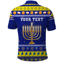 Personalised Polynesia Christmukkah Polo Shirt Menorah With Polynesian Tribal Pattern LT05 - Polynesian Pride
