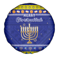 Polynesia Christmukkah Spare Tire Cover Menorah With Polynesian Tribal Pattern LT05 - Polynesian Pride