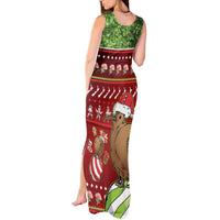 New Zealand Kiwi Christmas Tank Maxi Dress Paua Shell Glitter Green LT05 - Polynesian Pride