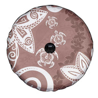 Polynesia Spare Tire Cover Brown Tribal Turtle Floral Pattern