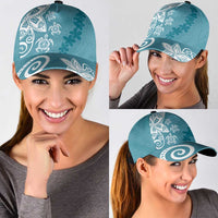 Polynesia Classic Cap Hippie Blue Tribal Turtle Floral Pattern LT05 - Polynesian Pride