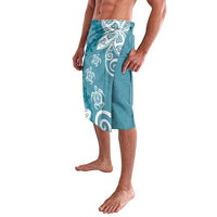 Polynesia Lavalava Hippie Blue Tribal Turtle Floral Pattern