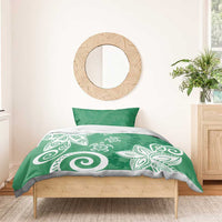 Polynesia Bedding Set Green Tribal Turtle Floral Pattern