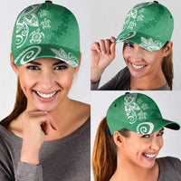 Polynesia Classic Cap Green Tribal Turtle Floral Pattern - Polynesian Pride