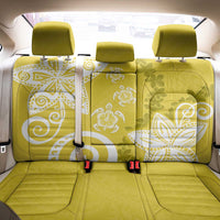Polynesia Back Car Seat Cover Yellow Tribal Turtle Floral Pattern