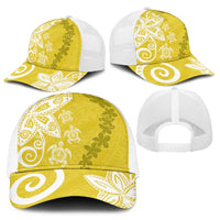 Polynesia Baseball Net Cap Yellow Tribal Turtle Floral Pattern LT05 - Polynesian Pride