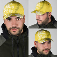Polynesia Classic Cap Yellow Tribal Turtle Floral Pattern - Polynesian Pride