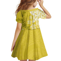 Polynesia Family Matching Summer Maxi Dress and Hawaiian Shirt Yellow Tribal Turtle Floral Pattern