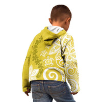 Polynesia Kid Hoodie Yellow Tribal Turtle Floral Pattern