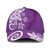 Polynesia Classic Cap Purple Tribal Turtle Floral Pattern - Polynesian Pride
