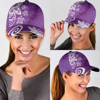 Polynesia Classic Cap Purple Tribal Turtle Floral Pattern - Polynesian Pride