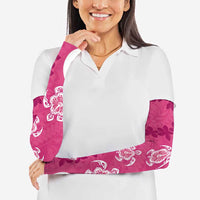 Polynesia Arm Sleeves Pink Tribal Turtle Floral Pattern - Polynesian Pride