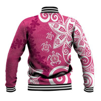Polynesia Baseball Jacket Pink Tribal Turtle Floral Pattern LT05 - Polynesian Pride