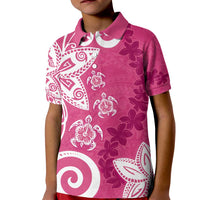Polynesia Kid Polo Shirt Pink Tribal Turtle Floral Pattern LT05 Kid Pink - Polynesian Pride