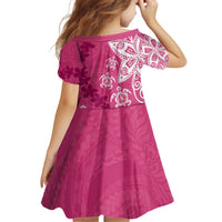 Polynesia Kid Short Sleeve Dress Pink Tribal Turtle Floral Pattern LT05 - Polynesian Pride