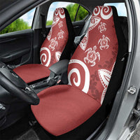 Polynesia Car Seat Cover Red Tribal Turtle Floral Pattern