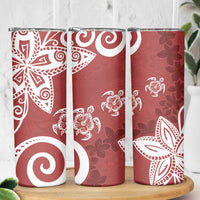 Polynesia Skinny Tumbler Red Tribal Turtle Floral Pattern LT05 - Polynesian Pride