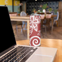 Polynesia Skinny Tumbler Red Tribal Turtle Floral Pattern LT05 - Polynesian Pride