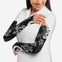 Polynesia Arm Sleeves Black Tribal Turtle Floral Pattern - Polynesian Pride