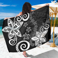 Polynesia Sarong Black Tribal Turtle Floral Pattern