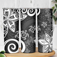 Polynesia Skinny Tumbler Black Tribal Turtle Floral Pattern LT05 - Polynesian Pride