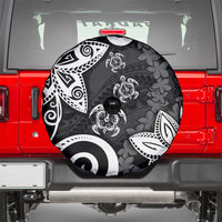 Polynesia Spare Tire Cover Black Tribal Turtle Floral Pattern