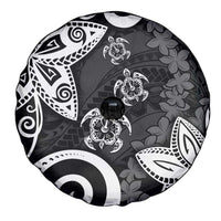 Polynesia Spare Tire Cover Black Tribal Turtle Floral Pattern