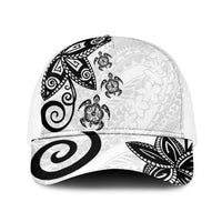 Polynesia Mesh Trucker Cap White Tribal Turtle Floral Pattern - Polynesian Pride