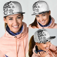 Polynesia Mesh Trucker Cap White Tribal Turtle Floral Pattern - Polynesian Pride