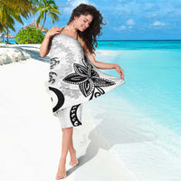 Polynesia Sarong White Tribal Turtle Floral Pattern